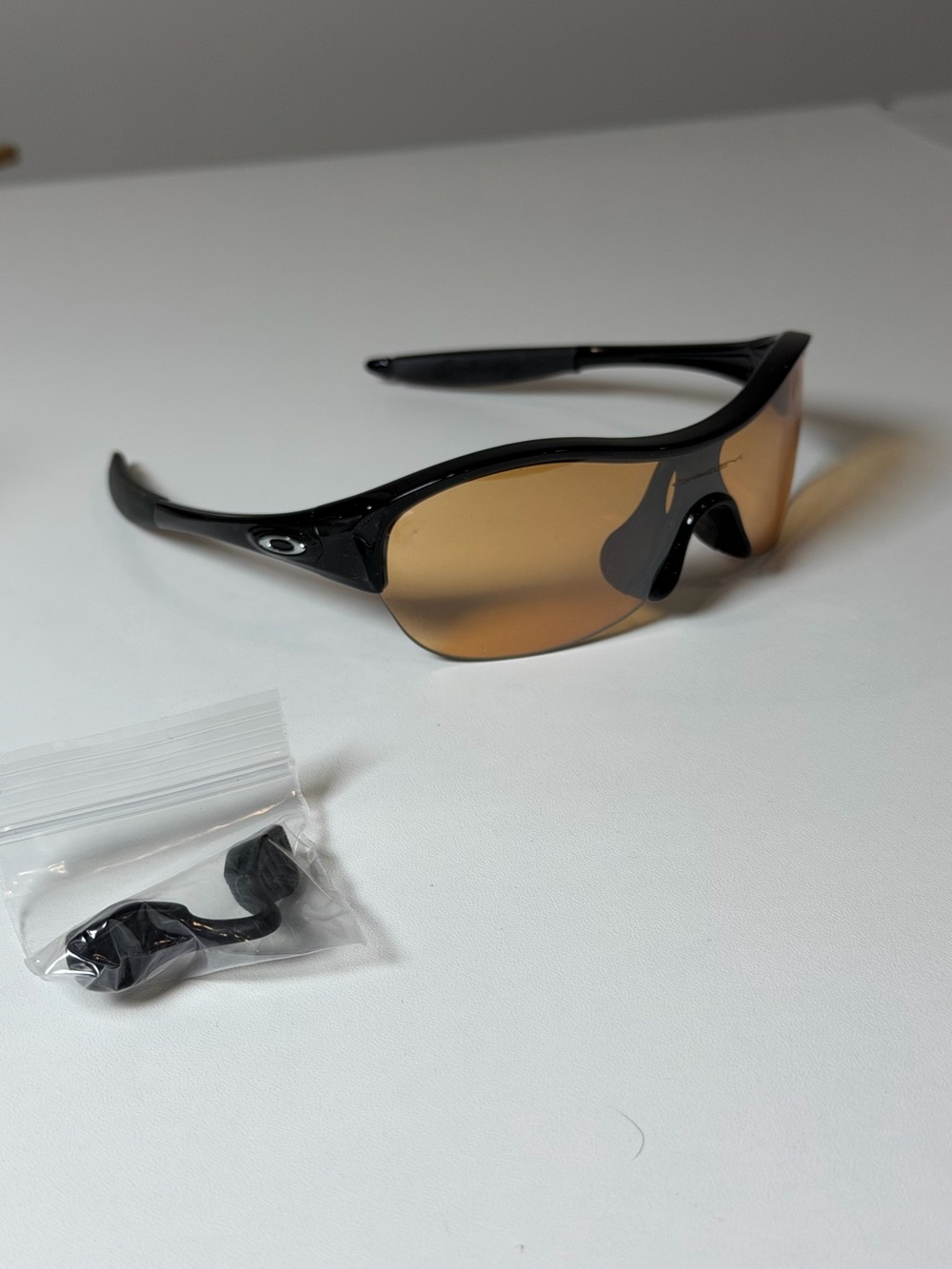 Oakley Enduring Edge Black Pace Active Sunglasses with Amber Lenses